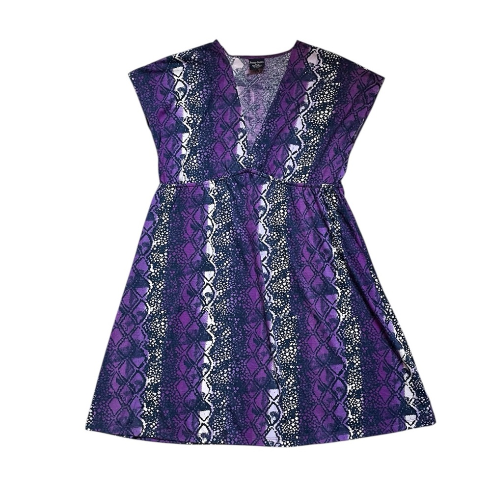 Women’s snakeskin purple Faded Glory beach swim cover up mini dress